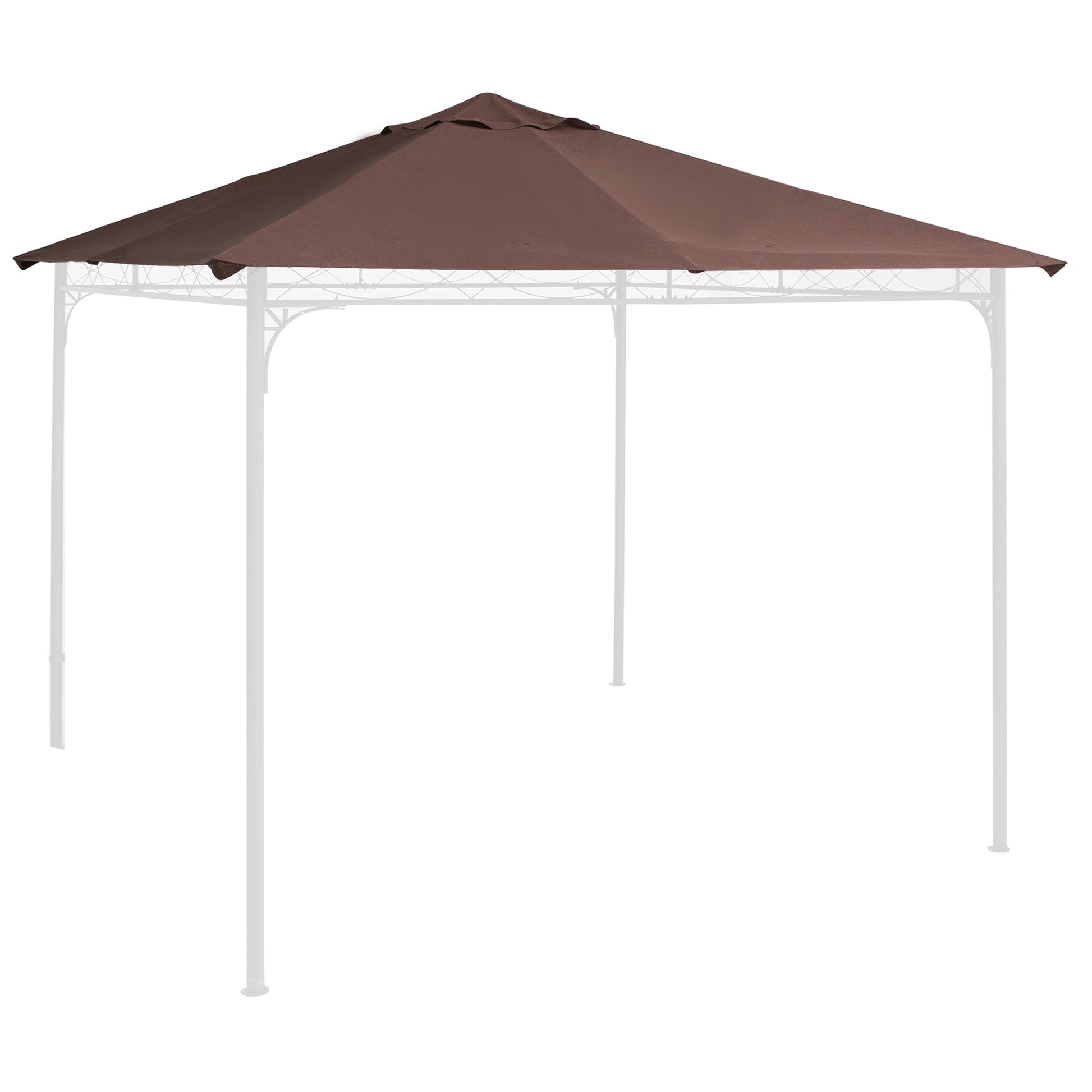 9.8' x 9.7' Square Gazebo Canopy Replacement UV Protected Top Cover Sun Shade Coffee Gazebo Canopy Replacement Coffee  at Gallery Canada