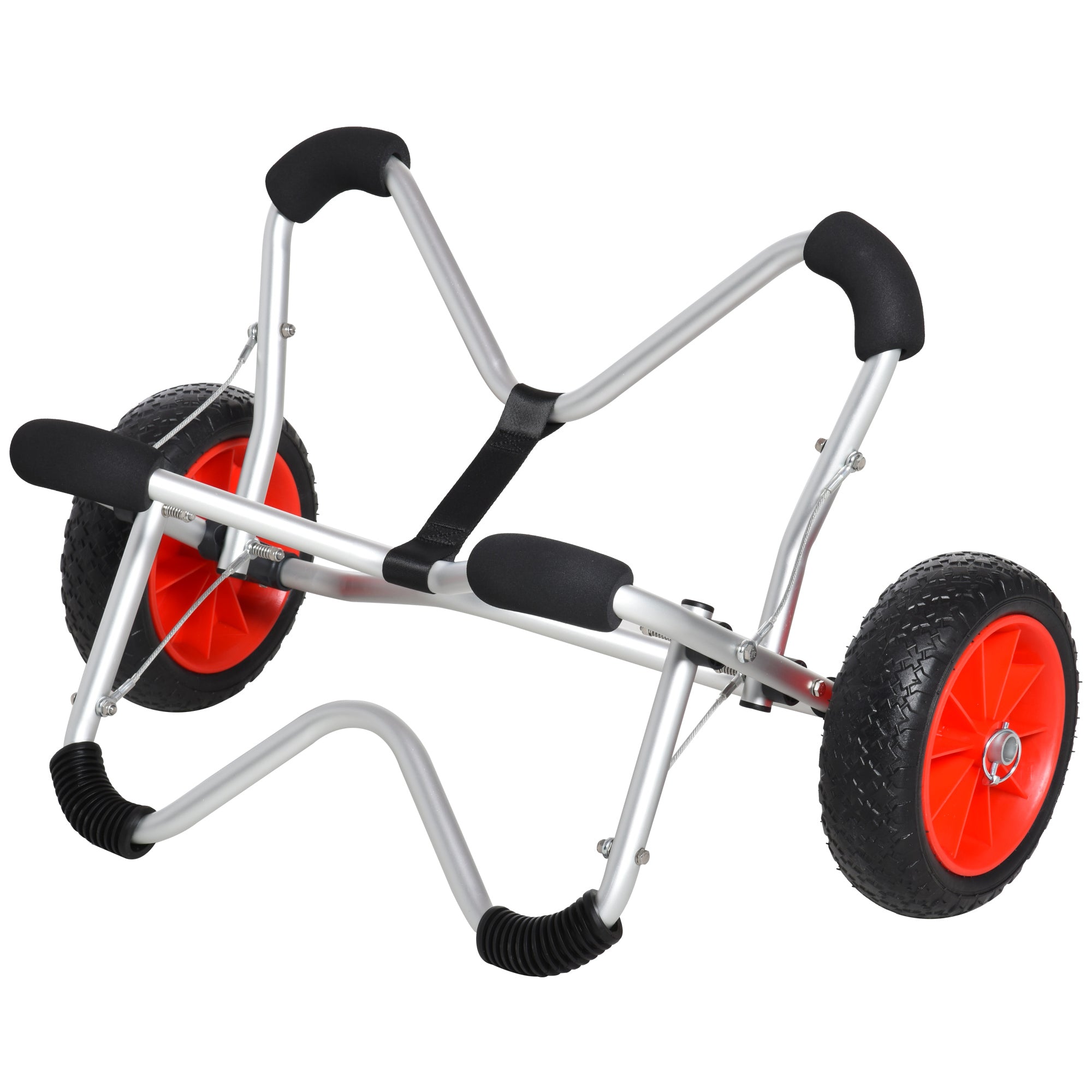 Kayak Cart Aluminum Boat Canoe Carrier Dolly Trolley Transport Trailer with Airless Beach Tires for Sand, Silver Kayak Carts Silver  at Gallery Canada