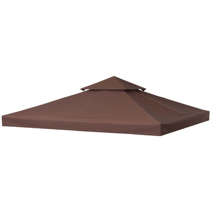 9.8' x 9.8' Square 2-Tier Gazebo Canopy Replacement Top Cover Outdoor Garden Sun Shade, Coffee Gazebo Canopy Replacement Coffee  at Gallery Canada