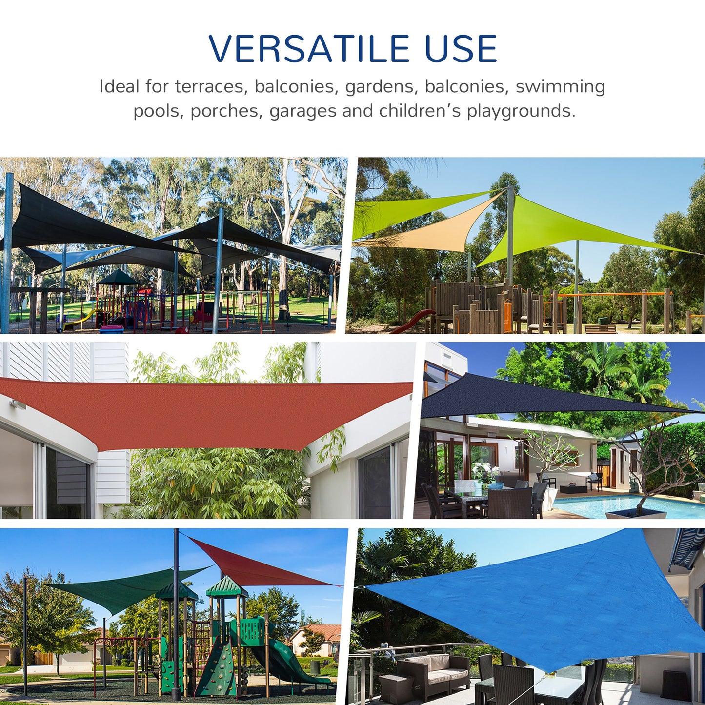 Triangle 16.4' Canopy Sun Sail Shade Garden Cover UV Protector Outdoor Patio Lawn Shelter with Carrying Bag (Blue) Shade Sails   at Gallery Canada