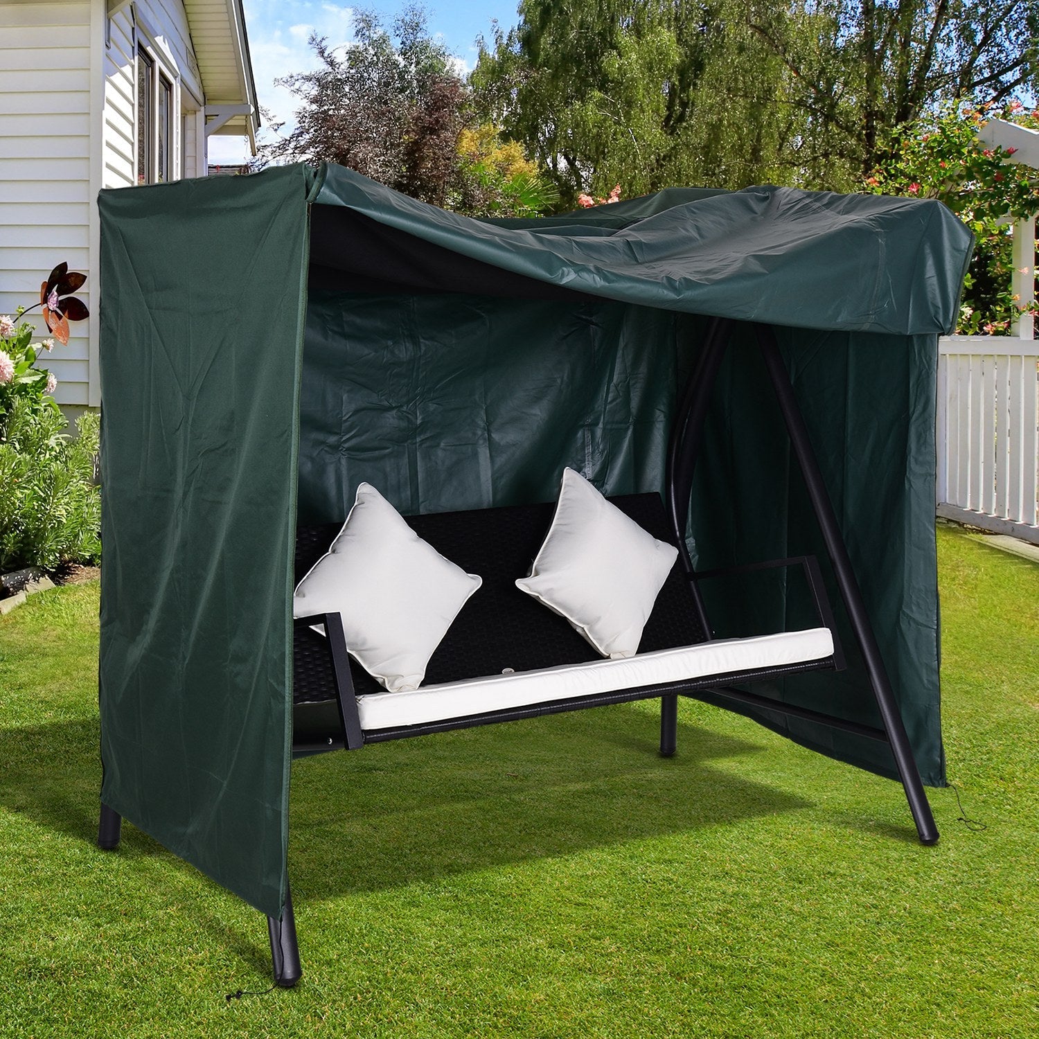 Large Patio Swing Chair Cover Outdoor Garden Furniture Protector Wind UV Water Green Patio Furniture Covers   at Gallery Canada