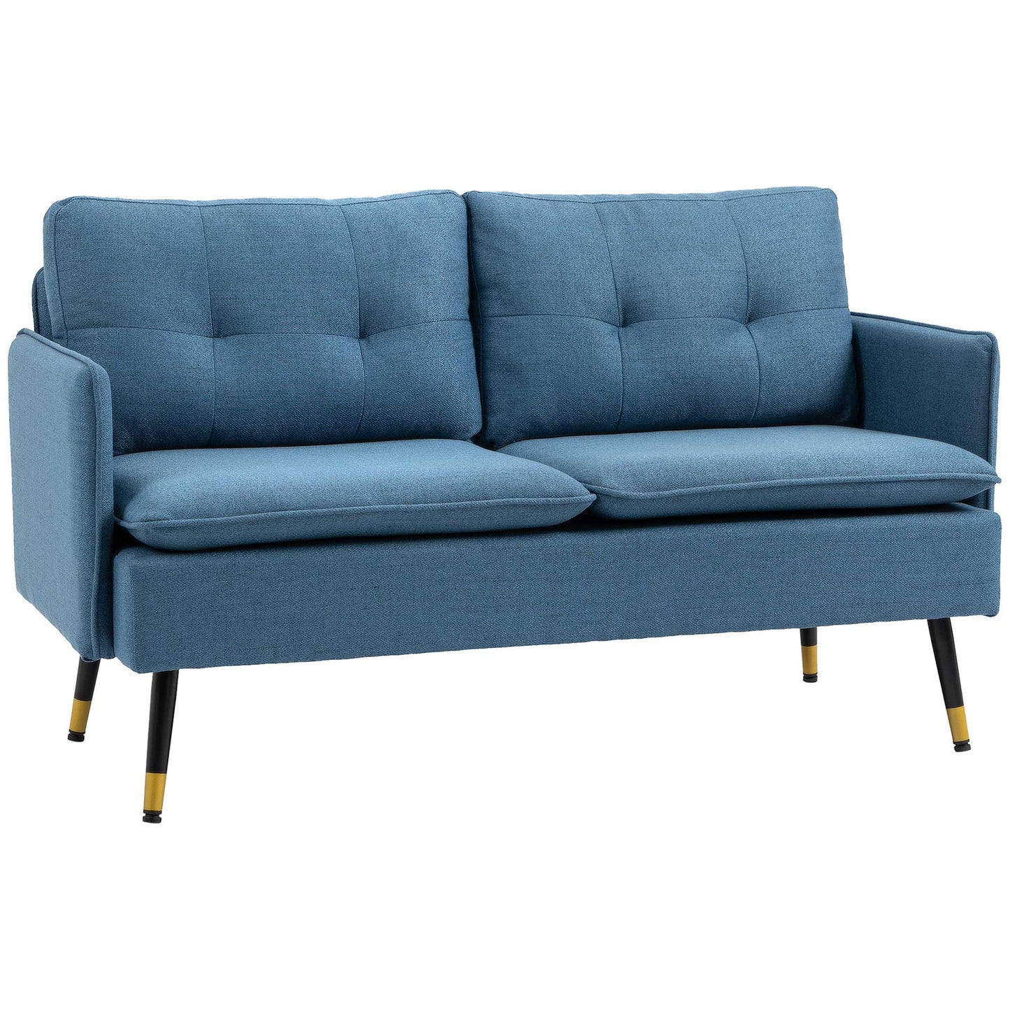 55" Loveseat Sofa for Bedroom, Modern Love Seats Furniture with Button Tufting, Upholstered Small Couch for Small Space, Dark Blue 2-Seater Sofas Dark Blue  at Gallery Canada