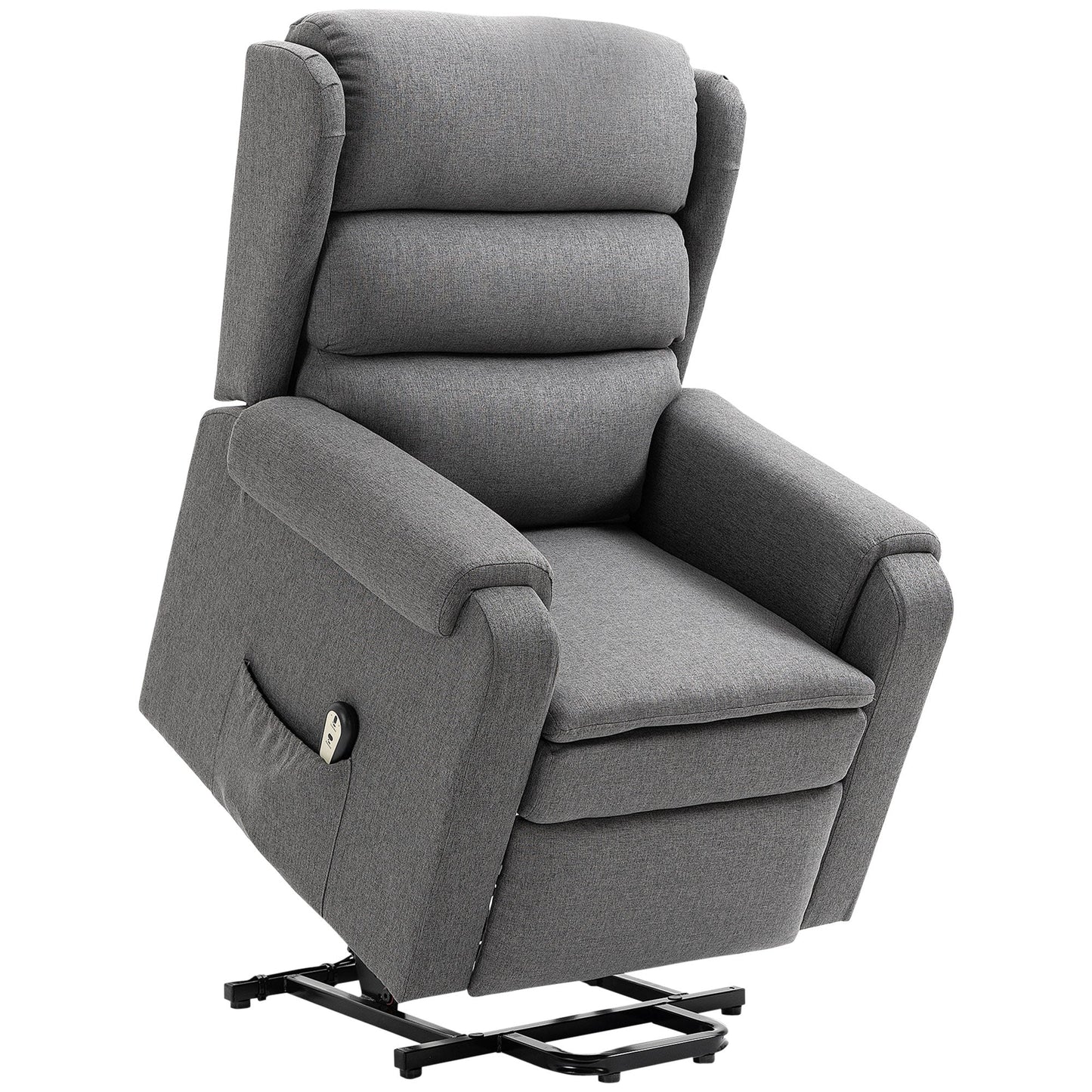 Lift Chair for Elderly, Power Chair Recliner with Footrest, Remote Control, Side Pockets for Living Room, Grey Electric Power Lift Chairs   at Gallery Canada