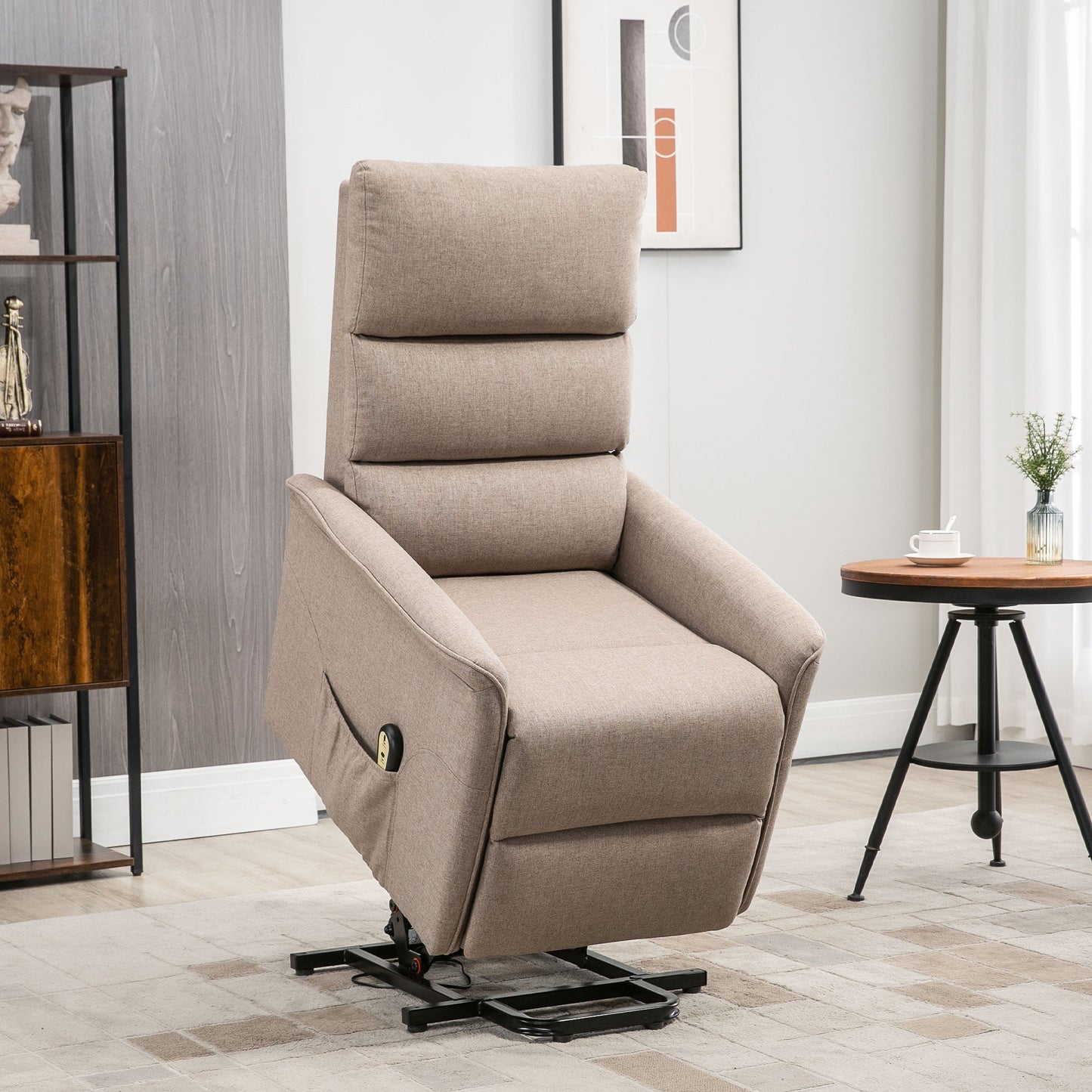 Lift Chair for Elderly, Power Chair Recliner with Remote Control, Side Pockets for Living Room, Brown Electric Power Lift Chairs   at Gallery Canada