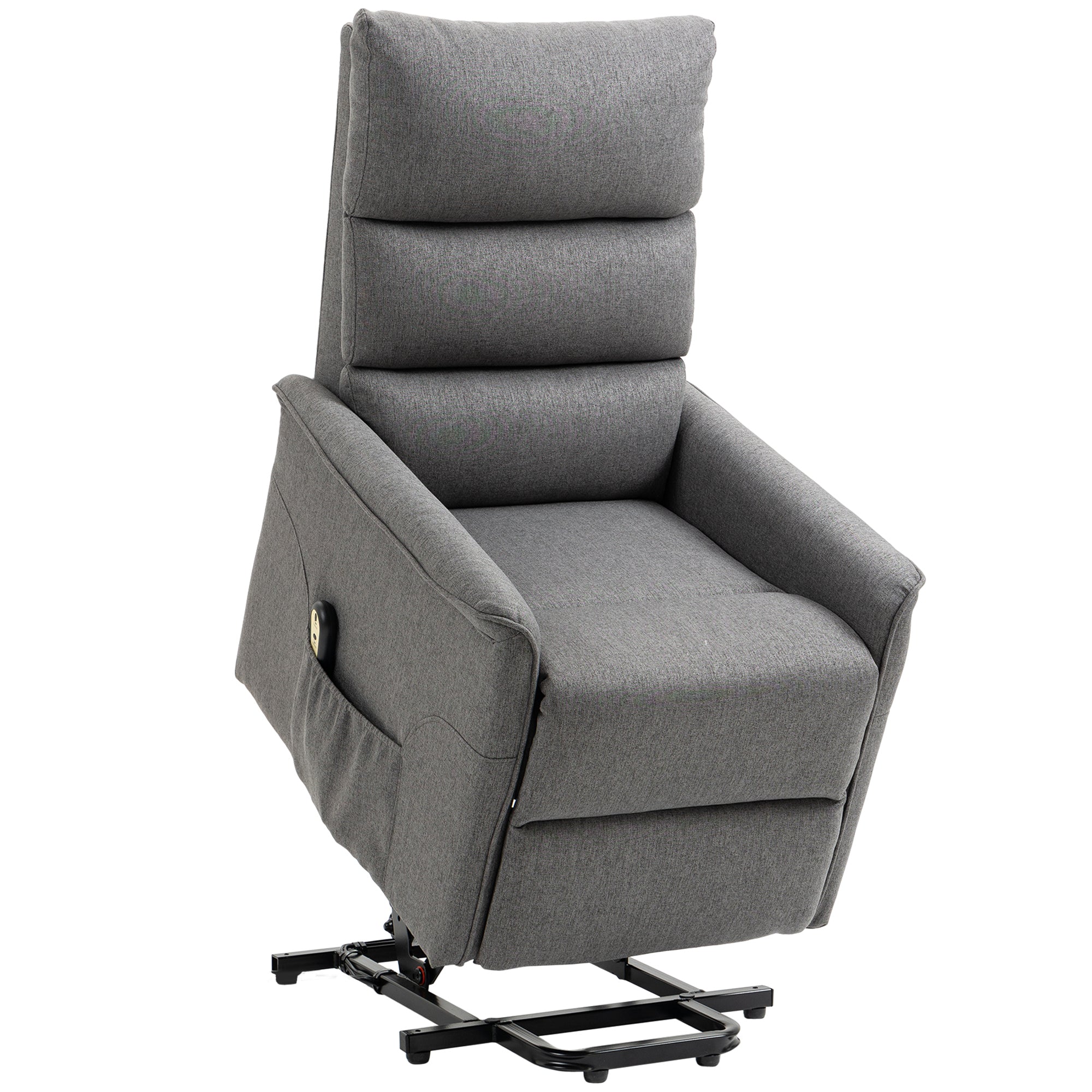 Lift Chair for Elderly, Power Chair Recliner with Remote Control, Side Pockets for Living Room, Dark Grey Electric Power Lift Chairs   at Gallery Canada