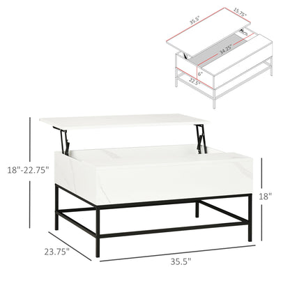 Lift Top Coffee Table with Hidden Storage Compartment Lift Tabletop Center Table for Living Room, White Coffee Tables Multi Colour  at Gallery Canada