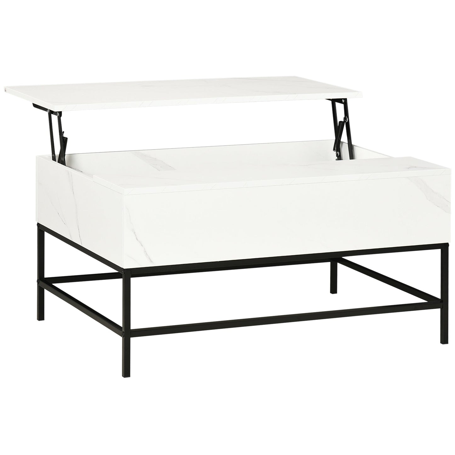 Lift Top Coffee Table with Hidden Storage Compartment Lift Tabletop Center Table for Living Room, White Coffee Tables   at Gallery Canada