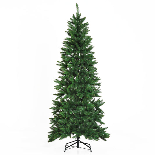 6.9ft Artificial Christmas Tree w/ Metal Stand Spruce Branch Tips Green Artificial Christmas Trees Green  at Gallery Canada