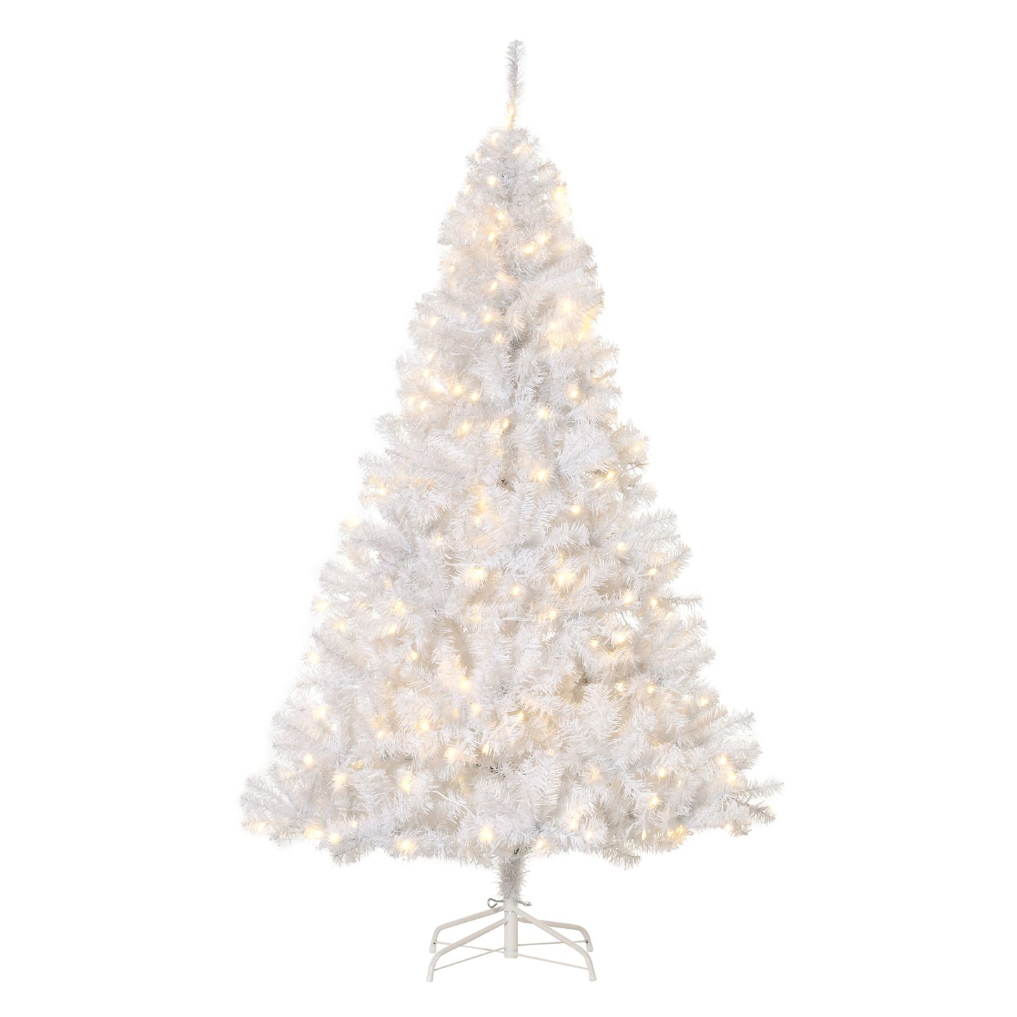 6FT Prelit Artificial Christmas Tree Warm White LED Light Holiday Home Xmas Decoration with Automatic Open, White Pre Lit Christmas Trees   at Gallery Canada