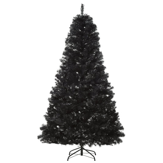 7ft Artificial Christmas Tree Holiday Home Indoor Decoration with Automatic Open, Black Artificial Christmas Trees Black  at Gallery Canada