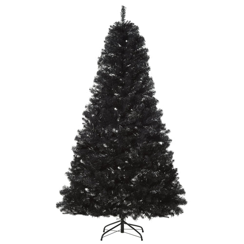 7ft Artificial Christmas Tree Holiday Home Indoor Decoration with Automatic Open, Black