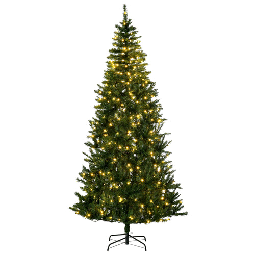 7.5 Feet Prelit Artificial Christmas Tree Warm White LED Light Holiday Home Xmas Decoration, Green