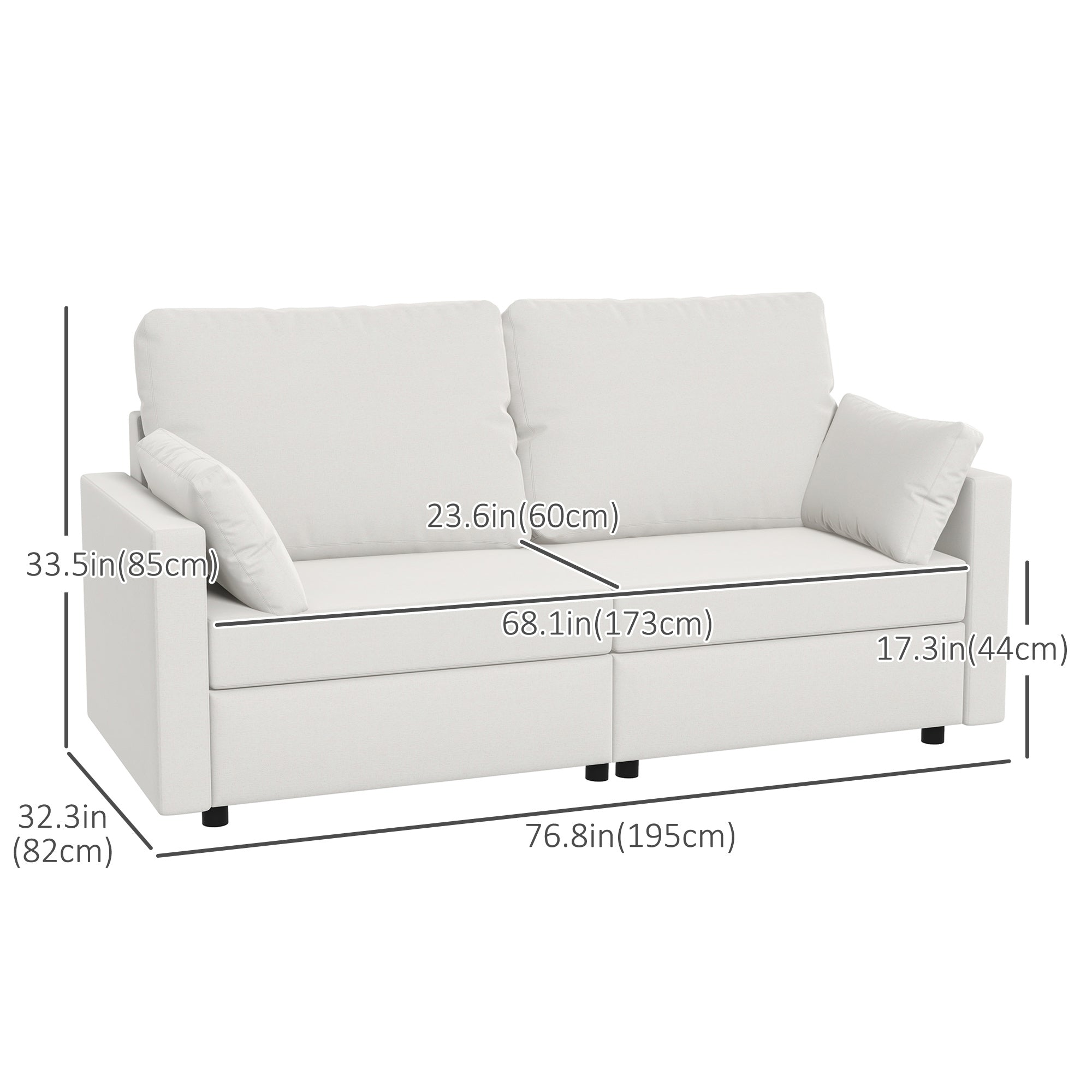 Modern 3 Seater Sofa, 77