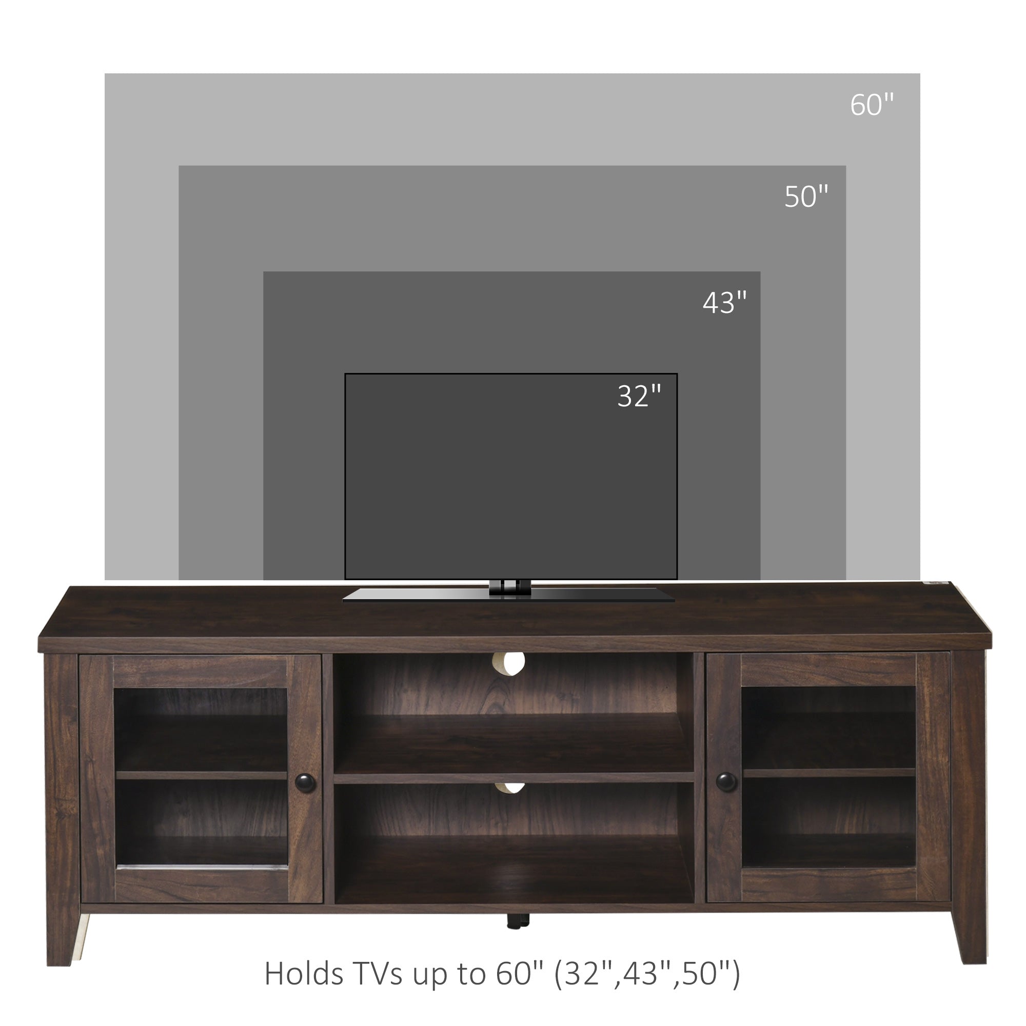 Modern TV Stand for TVs up to 60 inches, Wood TV Console Table with Storage Doors, Entertainment Center for Living Room, Bedroom, Office, Coffee TV Stands   at Gallery Canada