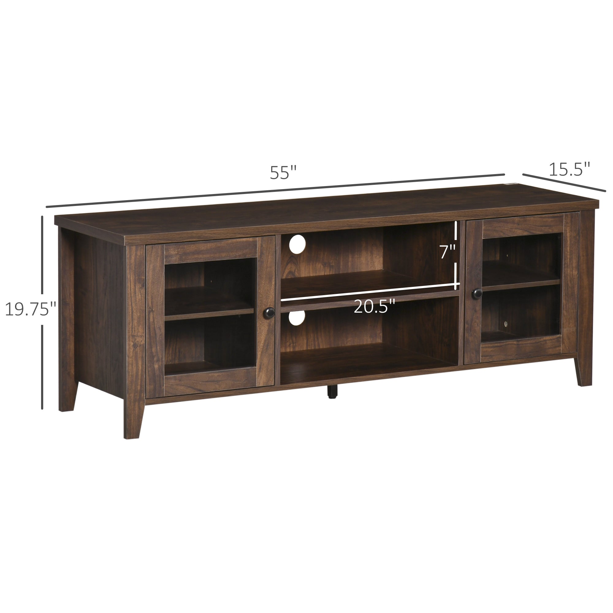 Modern TV Stand for TVs up to 60 inches, Wood TV Console Table with Storage Doors, Entertainment Center for Living Room, Bedroom, Office, Coffee TV Stands   at Gallery Canada