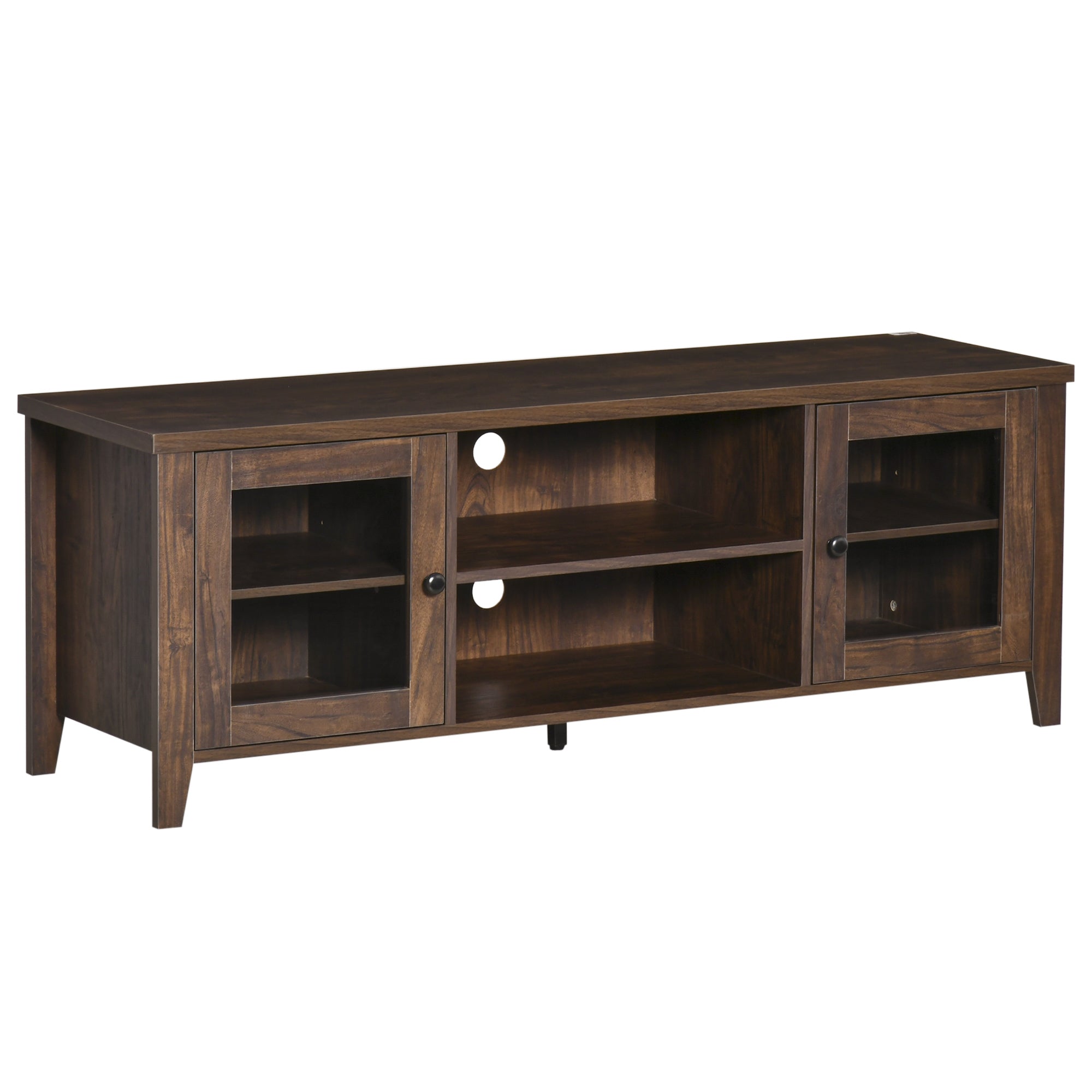 Modern TV Stand for TVs up to 60 inches, Wood TV Console Table with Storage Doors, Entertainment Center for Living Room, Bedroom, Office, Coffee TV Stands Coffee  at Gallery Canada