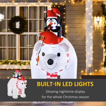 7ft Christmas Decoration with Polar Bear and Two Penguins Inflatable Santa Decor Easy Set-Up Blow UP Decoration for Holiday Yard Christmas Inflatables   at Gallery Canada