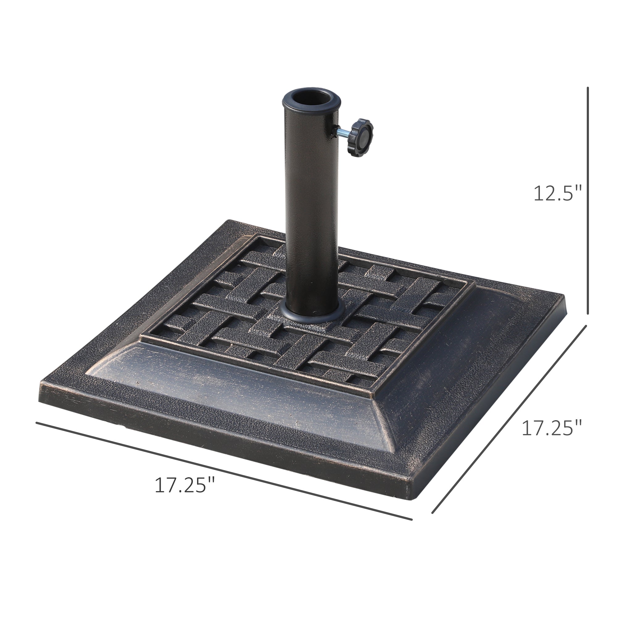 Resin Square Patio Umbrella Stand Base Coated Pole Market Umbrella parasol Holder Bronze Umbrella Bases   at Gallery Canada