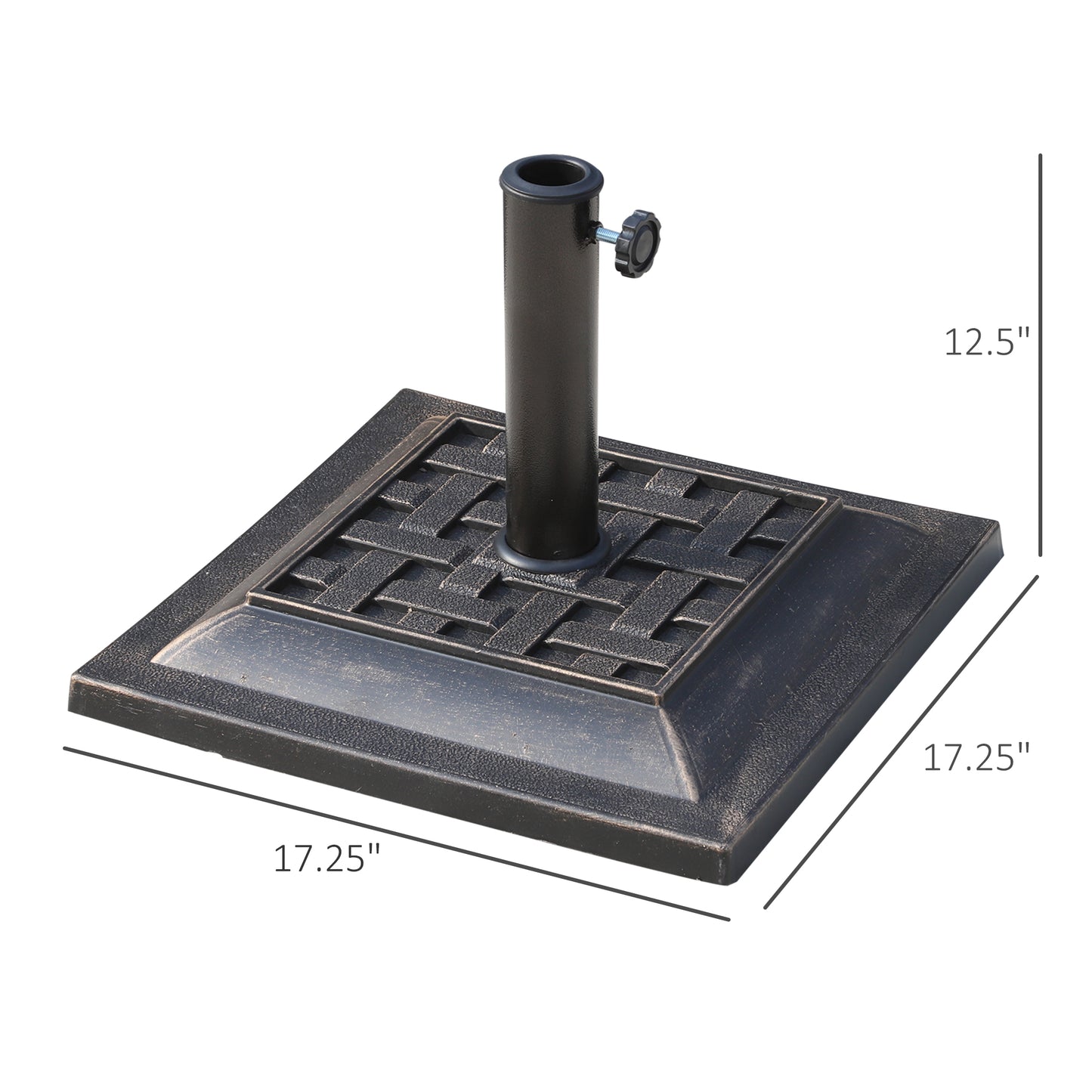 Resin Square Patio Umbrella Stand Base Coated Pole Market Umbrella parasol Holder Bronze Umbrella Bases   at Gallery Canada