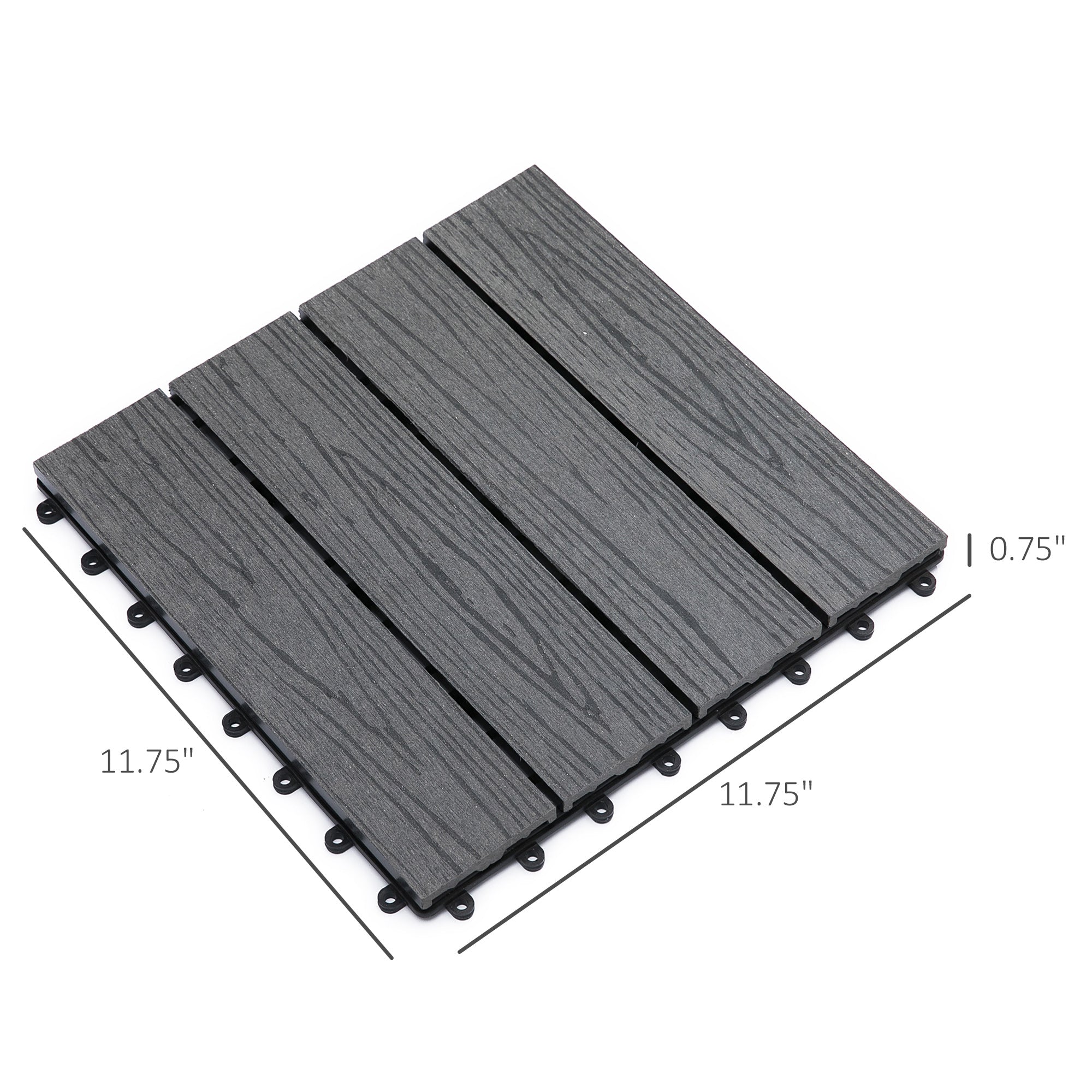 WPC Interlocking Deck Tiles, 11 Pack 12