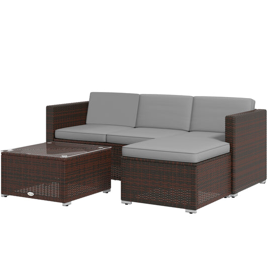 Patio Furniture w/ Soft Cushions, Corner Sofa Sets, Grey - Gallery Canada