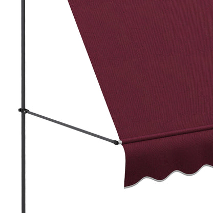 6.5' x 4' Manual Retractable Awning, Non-Screw Freestanding Patio Awning, UV Resistant, for Window or Door, Wine Red Patio Awnings   at Gallery Canada