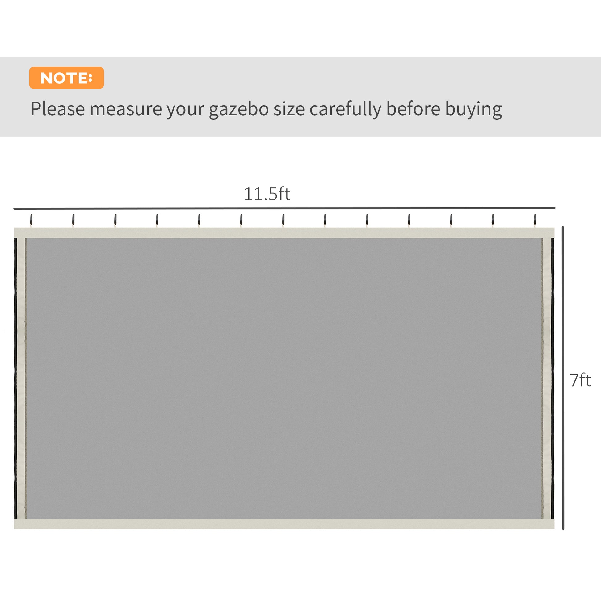 Replacement Mosquito Netting for Gazebo 10' x 13' Black Screen Walls for Canopy with Zippers for Parties and Outdoor Activities - Cream White Gazebo Sidewalls   at Gallery Canada