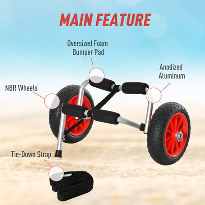 Rolling Kayak Cart Kayak Cart Dolly Transporter for Cleaning, Storing, &; Maintenance with Aluminum Frame &; Folding Design Kayak Carts   at Gallery Canada