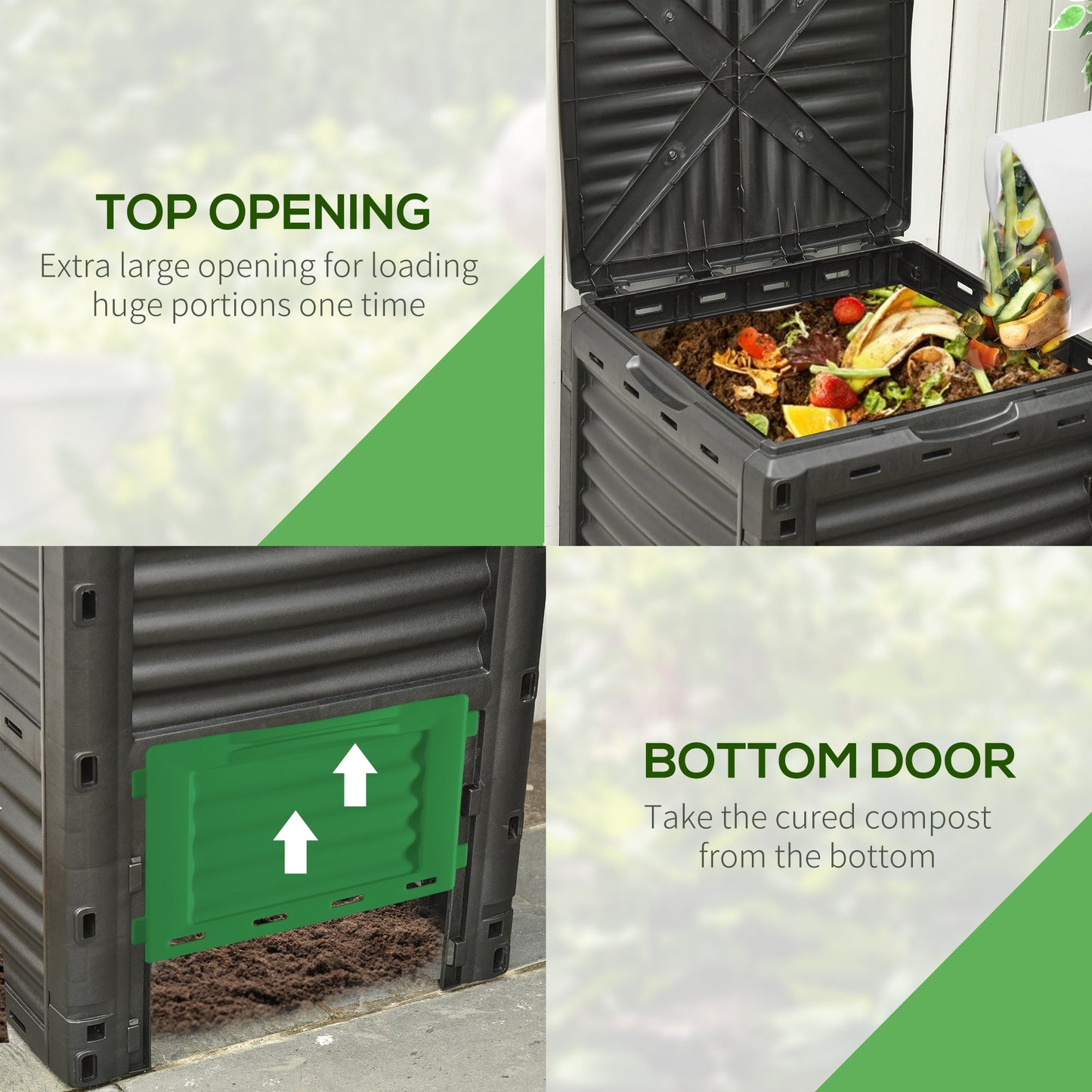 Outdoor Compost Bin Garden Container, Fast Creation of Fertile Soil Aerating Compost Box, 80 Gallon, Green Outdoor Compost Bin   at Gallery Canada