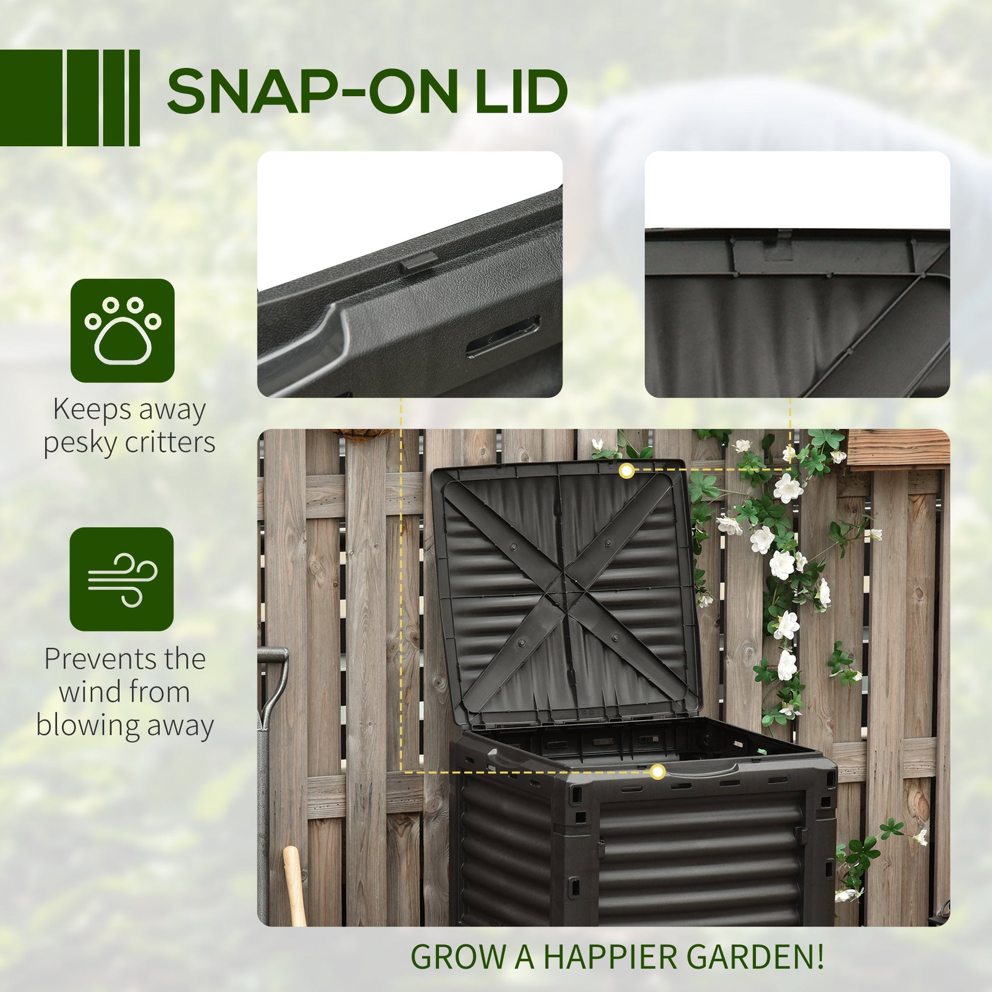 Outdoor Compost Bin Garden Container, Fast Creation of Fertile Soil Aerating Compost Box, 80 Gallon, Green Outdoor Compost Bin   at Gallery Canada