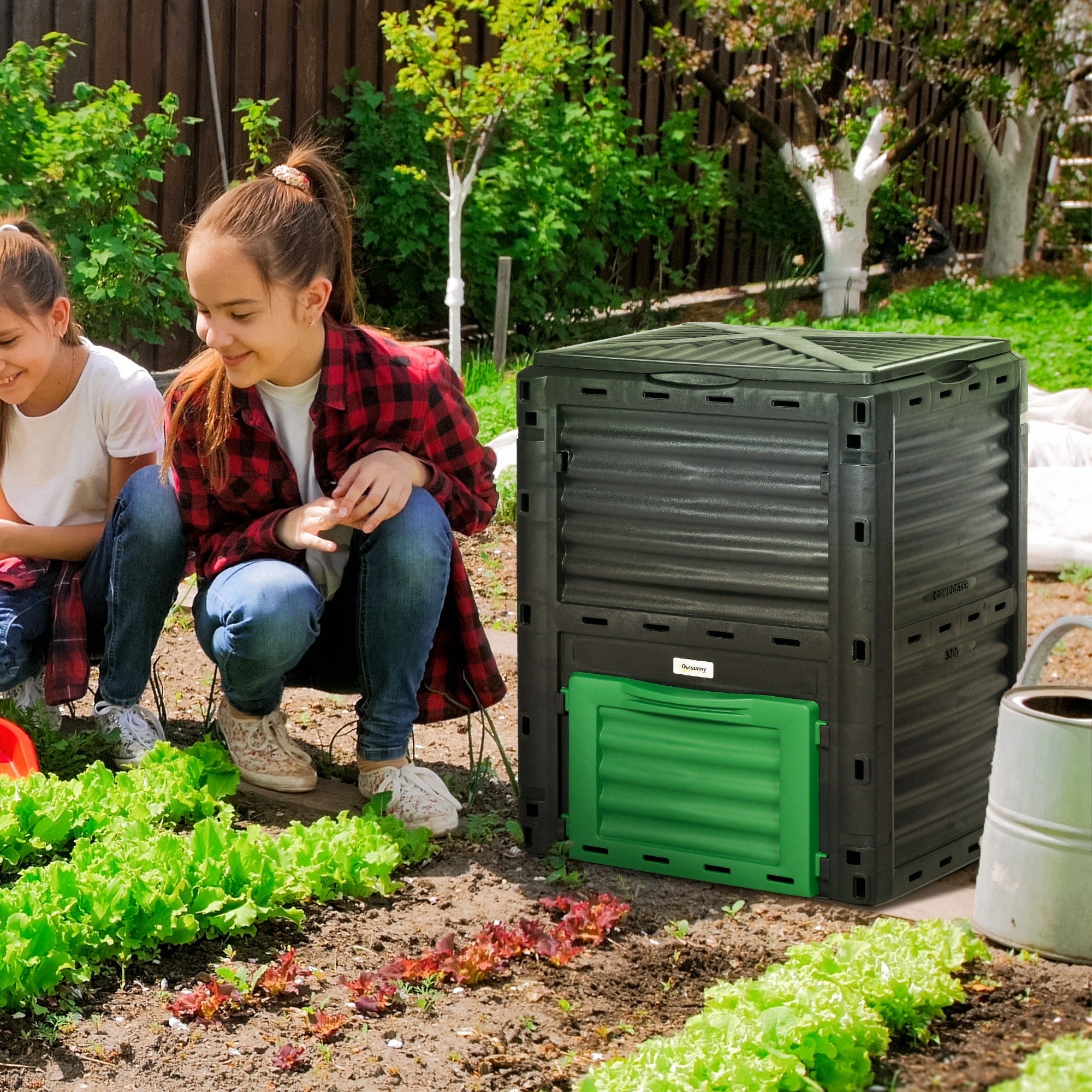 Outdoor Compost Bin Garden Container, Fast Creation of Fertile Soil Aerating Compost Box, 80 Gallon, Green Outdoor Compost Bin   at Gallery Canada