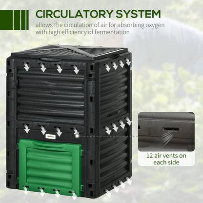 Outdoor Compost Bin Garden Container, Fast Creation of Fertile Soil Aerating Compost Box, 80 Gallon, Green Outdoor Compost Bin   at Gallery Canada