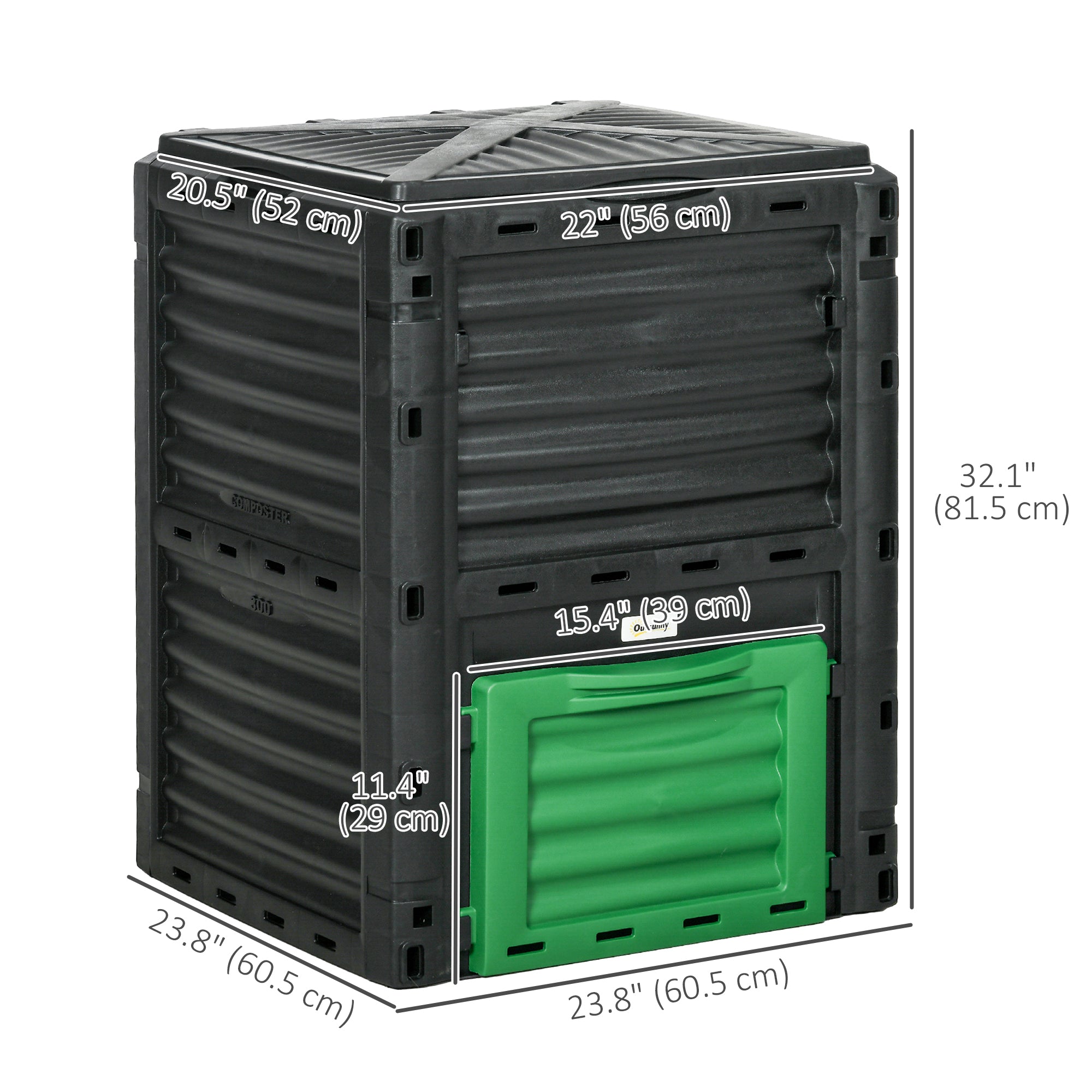 Outdoor Compost Bin Garden Container, Fast Creation of Fertile Soil Aerating Compost Box, 80 Gallon, Green Outdoor Compost Bin   at Gallery Canada