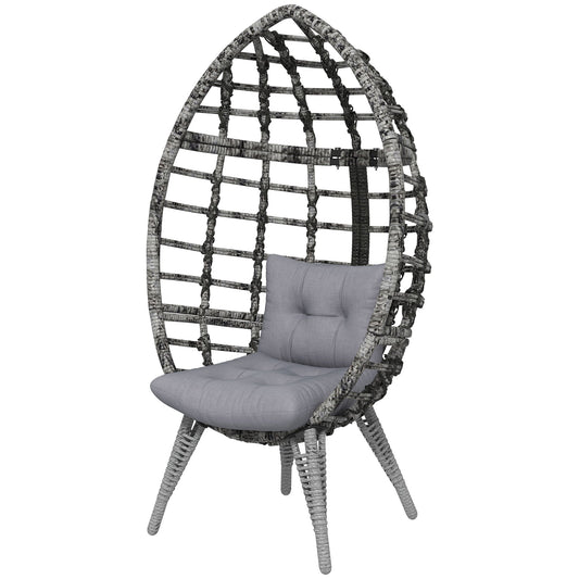 Height Adjustable Outdoor Egg Chair with Cushion, 352lbs Capacity, Light Grey Patio Chairs Multi Colour  at Gallery Canada