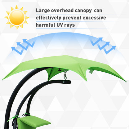 Floating Chaise Lounge Chair with Stand, Canopy, Cushion, Green Hammock Seat Patio Swings with Stand   at Gallery Canada