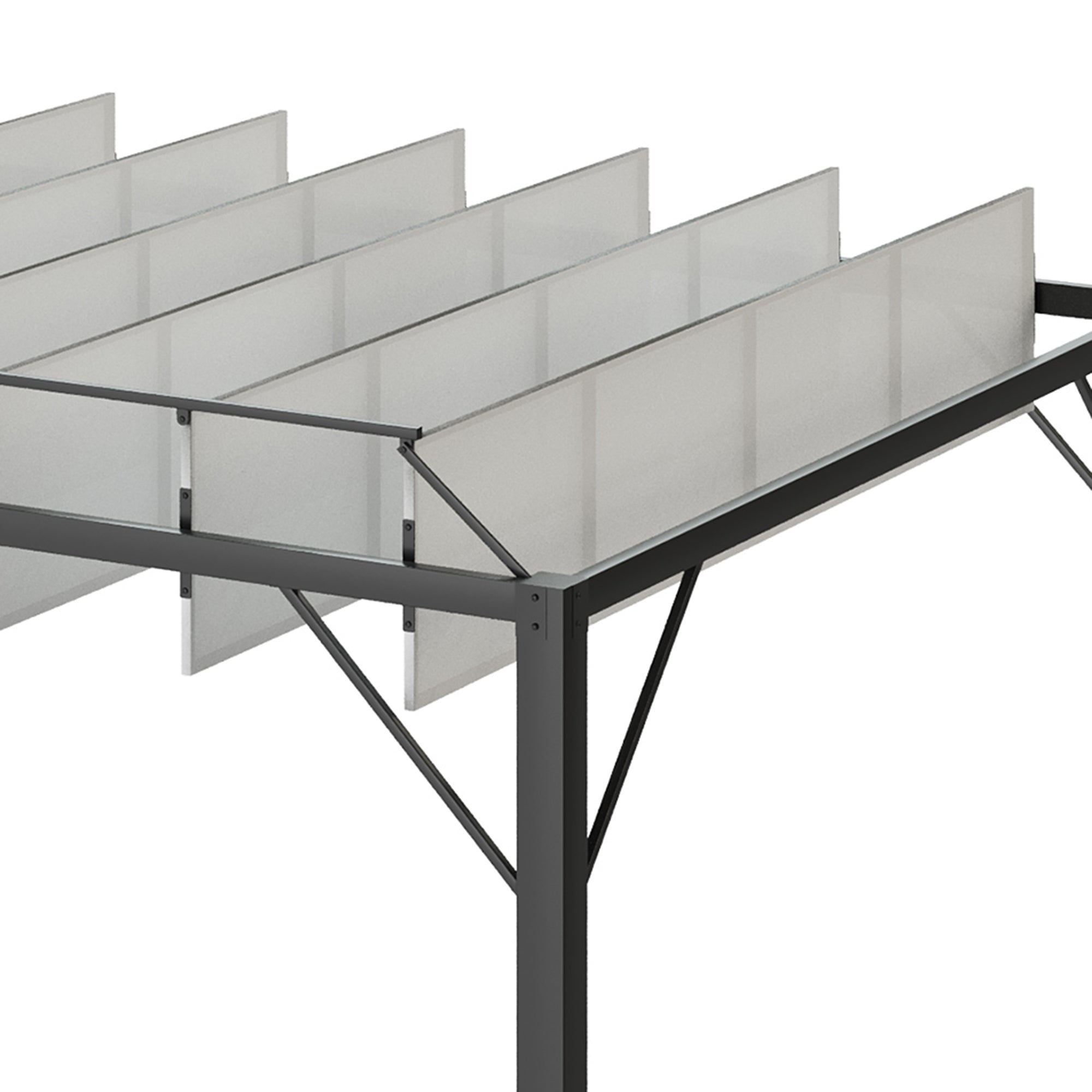 Outdoor Louvered Pergola 9.5' x 8' Aluminum Patio Gazebo Sun Shade Shelter with Adjustable Breathable Mesh Roof, White Pergolas   at Gallery Canada