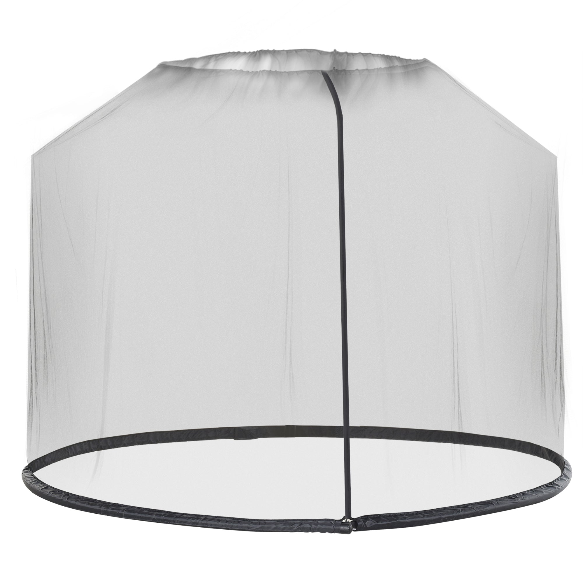 Outdoor Patio 7.5ft Umbrella Table Screen Mosquito Bug Net Garden Large Umbrella Cover Netting with Zippered Door, Black (Mosquito Netting ONLY) Gazebo Sidewalls Black  at Gallery Canada