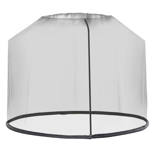 Outdoor Patio 7.5ft Umbrella Table Screen Mosquito Bug Net Garden Large Umbrella Cover Netting with Zippered Door, Black (Mosquito Netting ONLY)