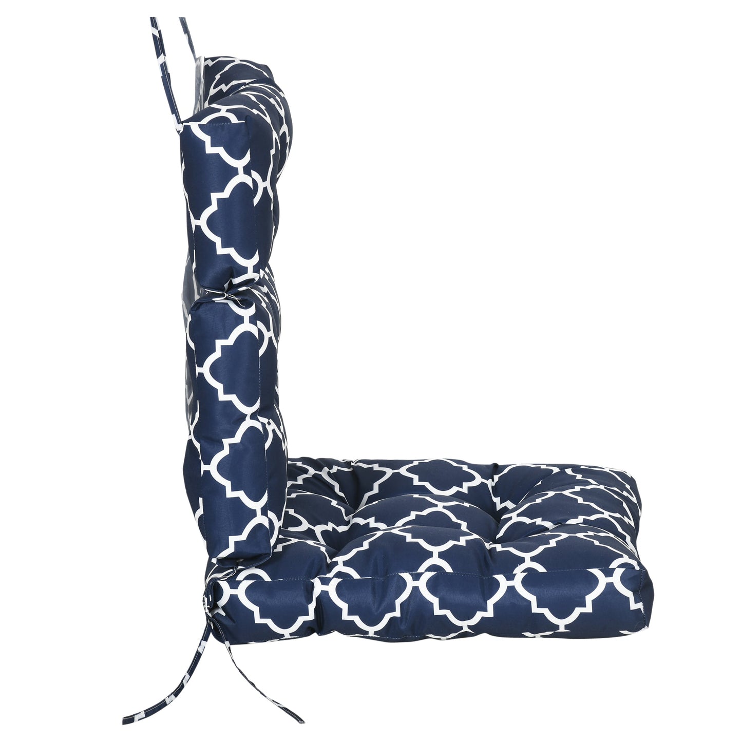 Outdoor Seat/Back Chair Cushion, One-Piece Patio Chair Cushion Replacement, Tufted Pillow with Thick Filling and String Ties, Blue Patio Chair Cushions   at Gallery Canada