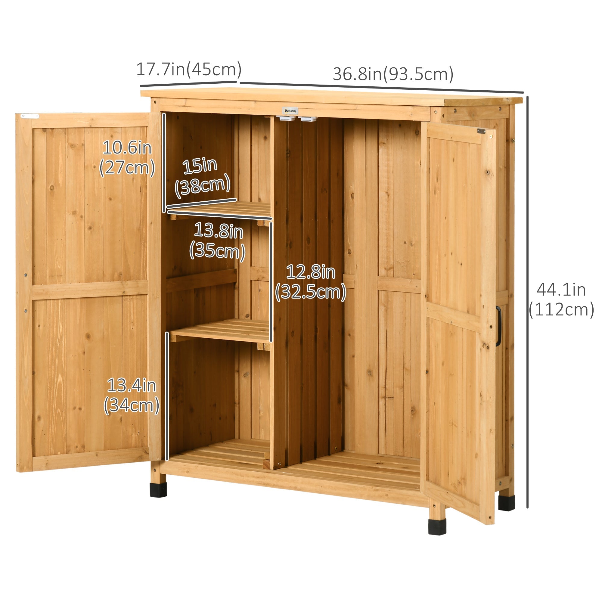 Outdoor Storage Cabinet &; Potting Table, Wooden Gardening Bench with Patio Cabinet and Magnetic Doors Patio Storage Boxes   at Gallery Canada