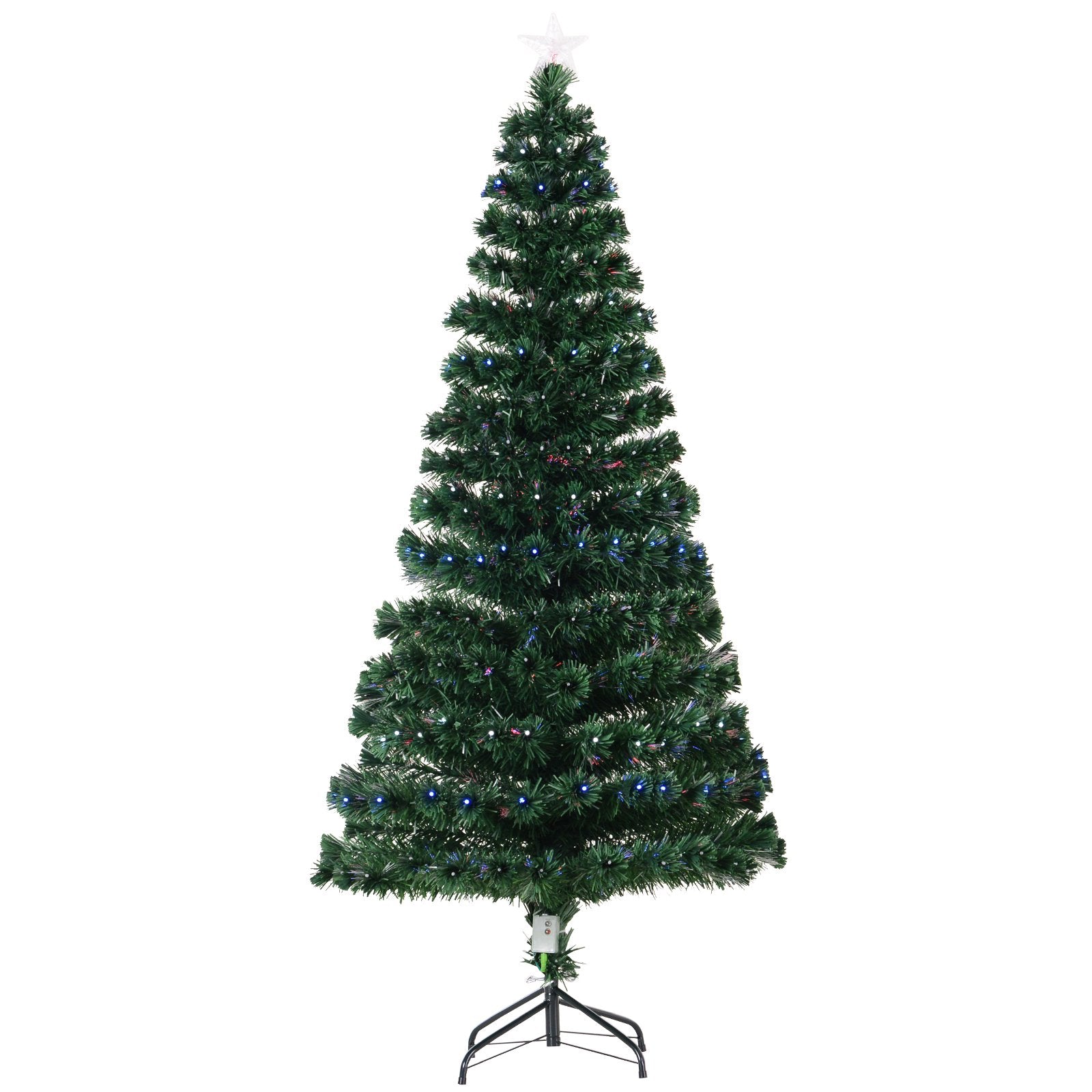 6FT Pre-lit LED Optical Fiber Christmas Tree Artificial Holiday Décor with Stand Green Artificial Christmas Trees   at Gallery Canada