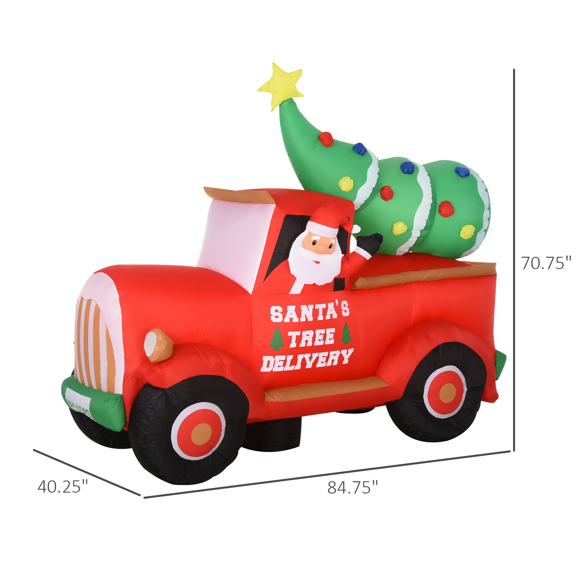 6ft Christmas Inflatable Santa Claus Driving A Truck with LED Lights, Blow-Up Outdoor LED Yard Display for Lawn, Garden, Party Christmas Inflatables   at Gallery Canada