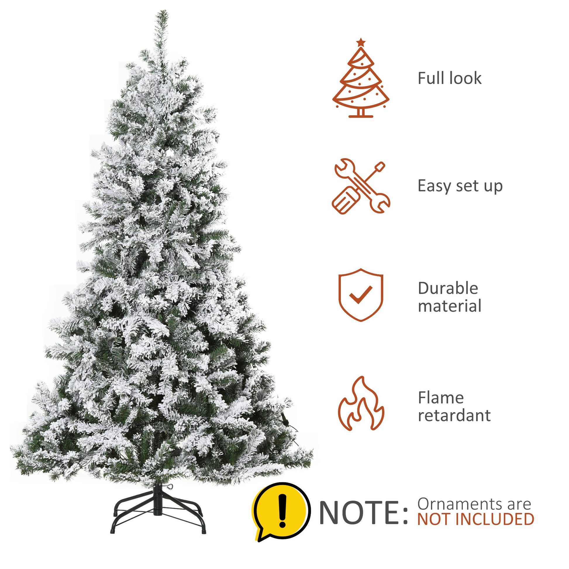 6ft Snow Flocked Artificial Tree 250 LED Light 928 Branches Christmas Season Flocked Christmas Trees   at Gallery Canada