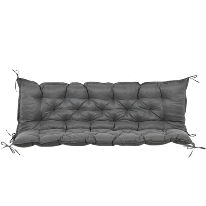 Patio Bench Cushion, 4.7 Inch Thick Outdoor Seat Cushions with Backrest, Thick Filling and String Ties, 3 Seater, Dark Gray Patio Chair Cushions   at Gallery Canada