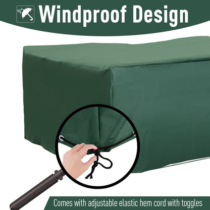 Patio Furniture Set Cover Outdoor Waterproof Garden Rattan Wicker UV Rain Protector (5-7 pieces), Dark Green 96.5”L x 65.7”W x 26.4”H Patio Furniture Covers   at Gallery Canada