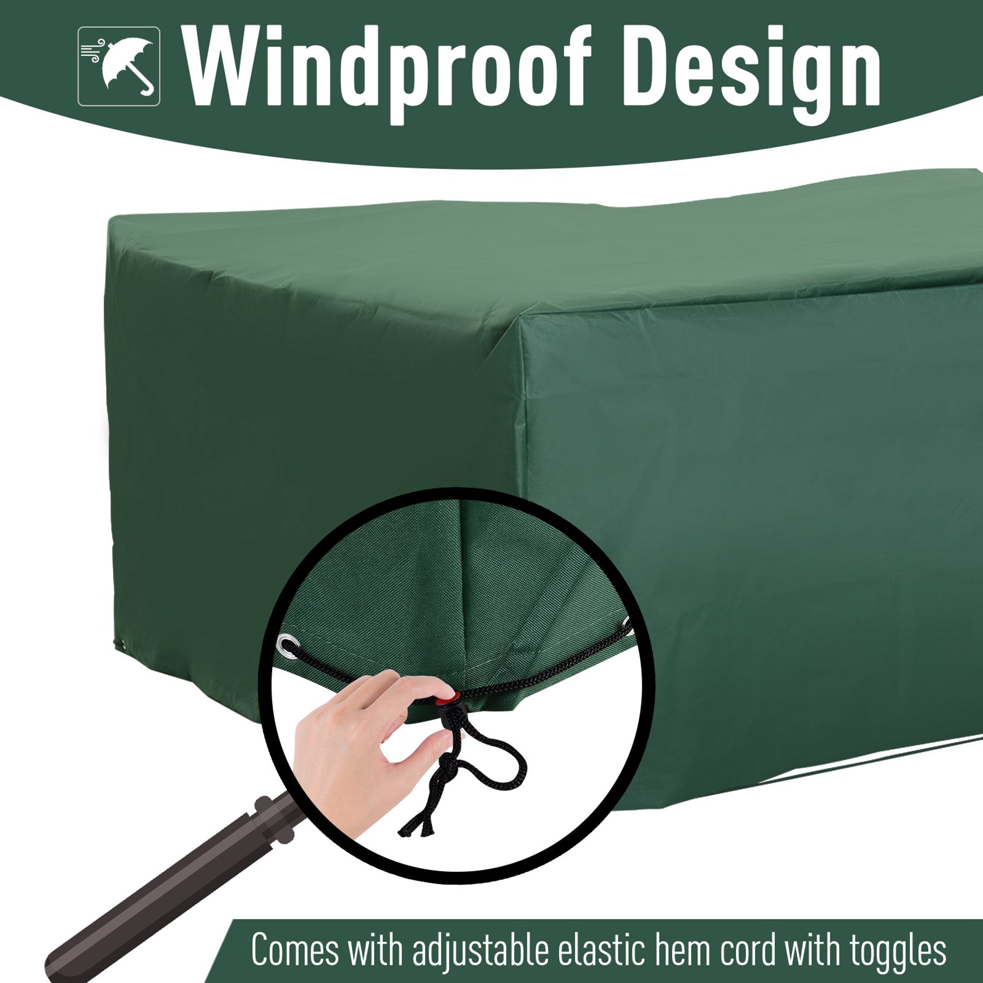 Patio Furniture Set Cover Waterproof Garden Outdoor Rattan Wicker UV Rain Protector (Dark Green, 83”x55”) Patio Furniture Covers   at Gallery Canada