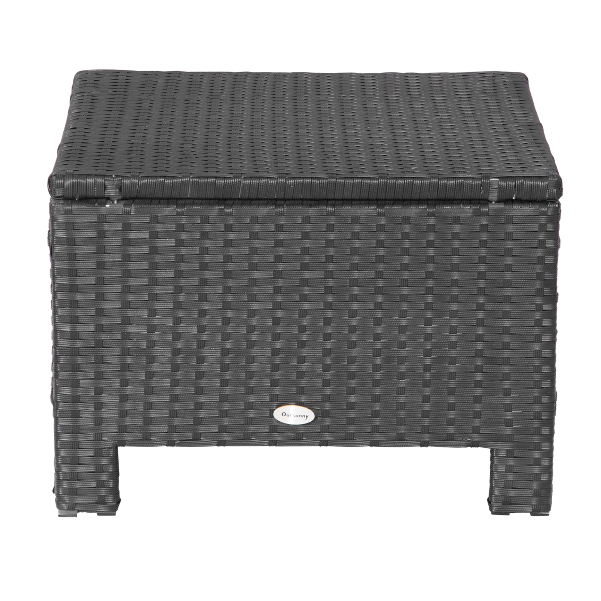 Patio Rattan Ottoman, Outdoor Wicker Footrest with Soft Cushion, Metal Frame for Backyard, Garden, and Poolside, White Patio Furniture Sets   at Gallery Canada