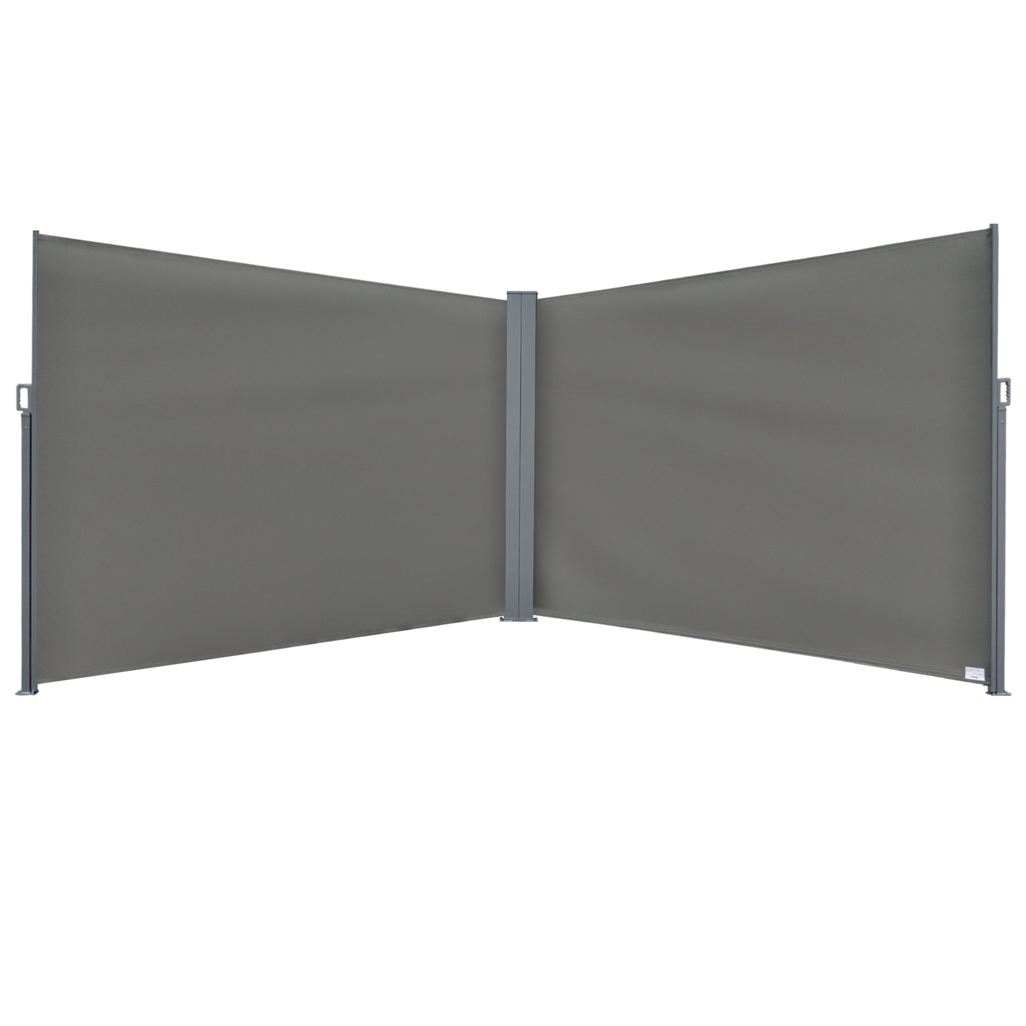 Patio Retractable Double Side Awning, Folding Privacy Screen Fence, Privacy Wall Corner Divider, Garden Outdoor Sun Shade Wind Screen, Grey Side Awnings Grey  at Gallery Canada