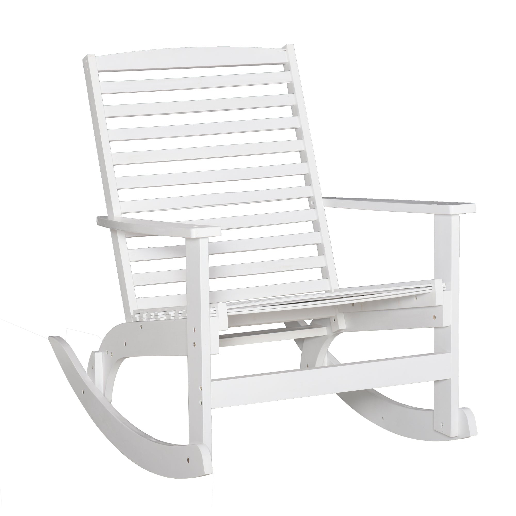 Patio Rocking Chair Non-slip Porch Rocker for Balcony Garden Terrace Bamboo White Outdoor Rocking Chairs White  at Gallery Canada