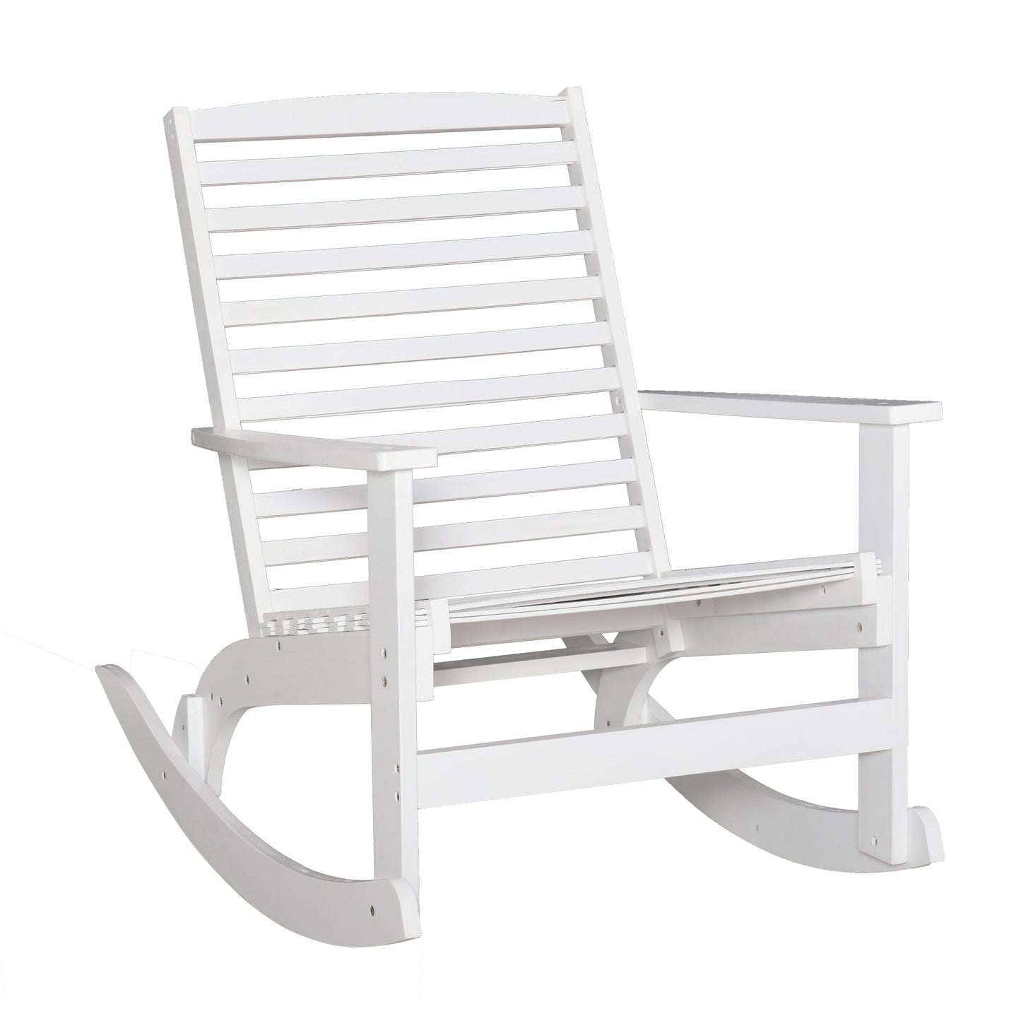 Patio Rocking Chair Non-slip Porch Rocker for Balcony Garden Terrace Bamboo White Outdoor Rocking Chairs White  at Gallery Canada